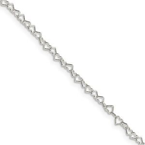 3.5mm, Sterling Silver Heart Link Chain Necklace, 24 Inch
